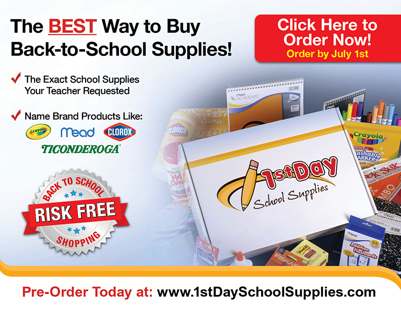 order school supplies flyer